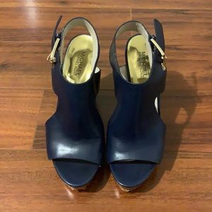 Michale Kors size 9 wedge heels blue